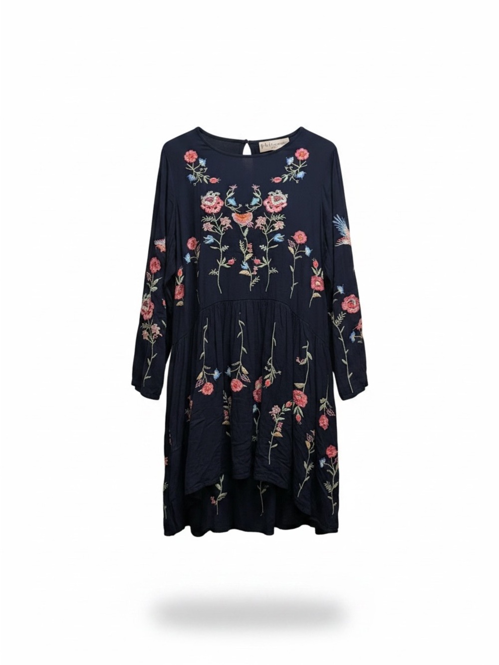 Philosophy Navy Blue Floral Embroidered Dress Size Petite Small